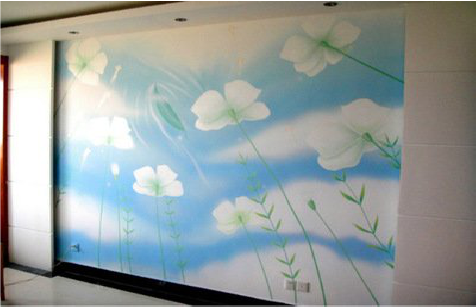 洪雅画墙绘怎么画好白云的蓬松感？