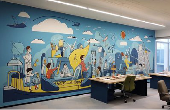洪雅办公室墙绘的特点。