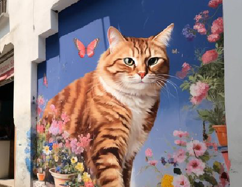 洪雅自己绘制有个性的手绘墙