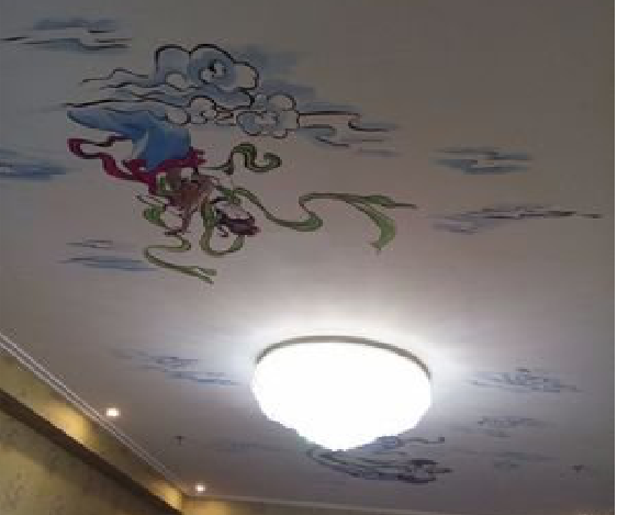 洪雅如何快速绘制天花板上的手绘墙？