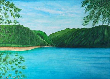 洪雅在墙绘中，如何绘画绿水青山？